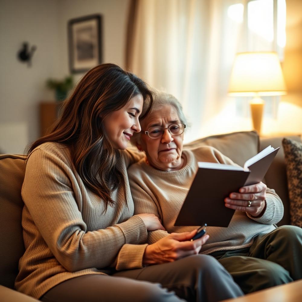 Older adult and companion during 24-hour live-in at home
